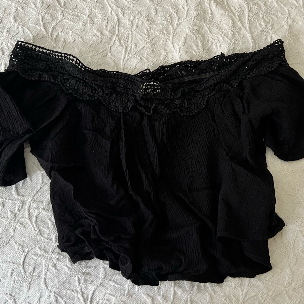 Elegant Black Off-Shoulder Women's Top